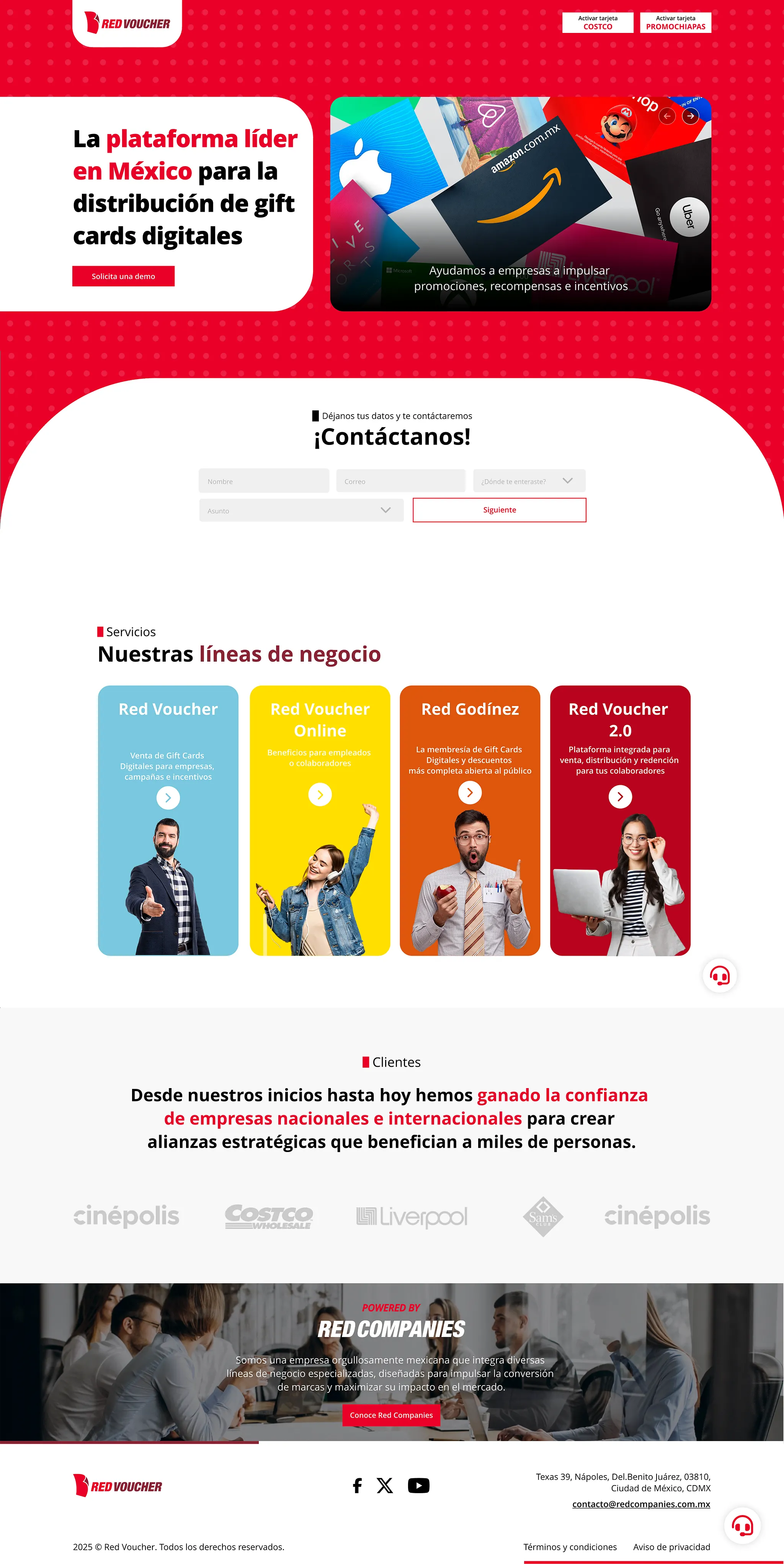 Diseño completo del prototipo Red Voucher Site