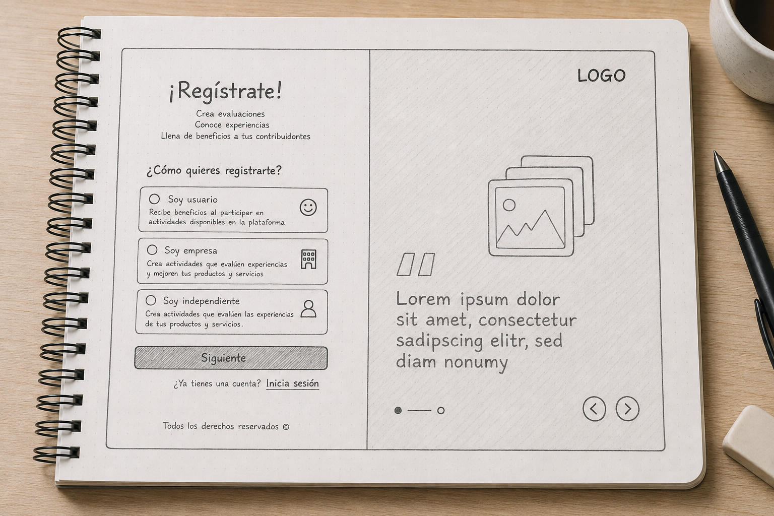 UX Frontier - Prototipo de registro e inicio de sesión